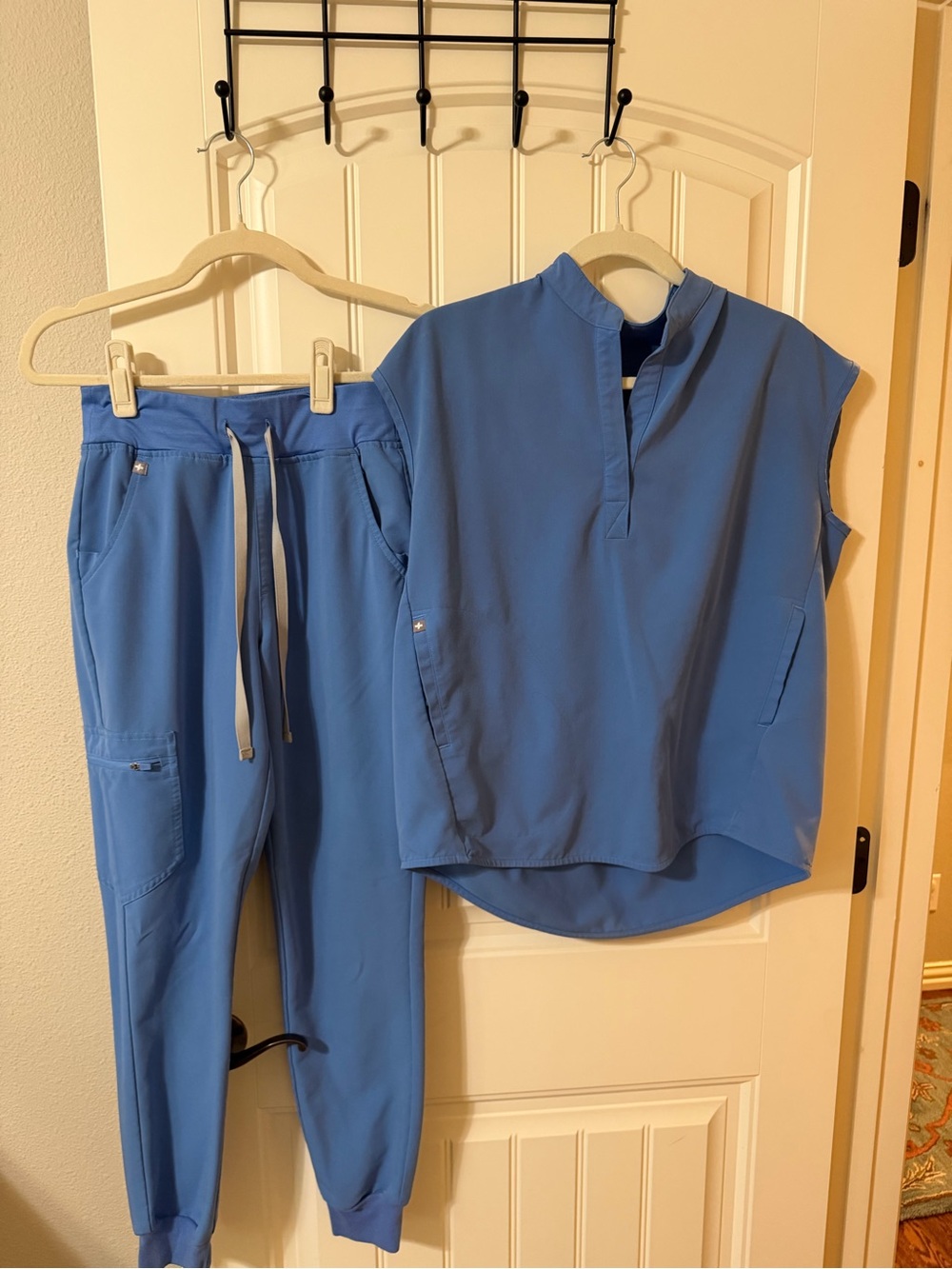 FIGS Ceil Blue Scrub Set XS Rafaela + High Waisted Zamora